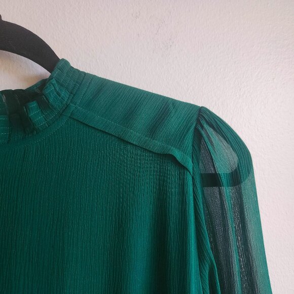 ✨ US2 Sézane Odile Green Mini Silk Dress - Worn Once (EU 34) - Picture 4 of 15